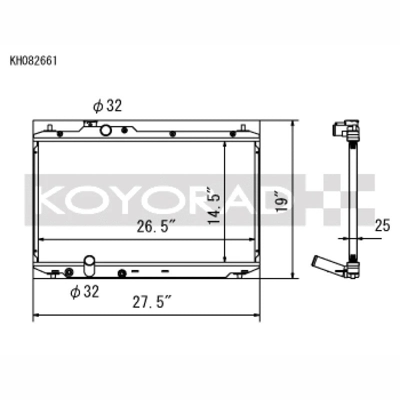 Koyorad KH082661 Racing all-aluminum performance radiator for 2012-2015 Honda Civic Si.