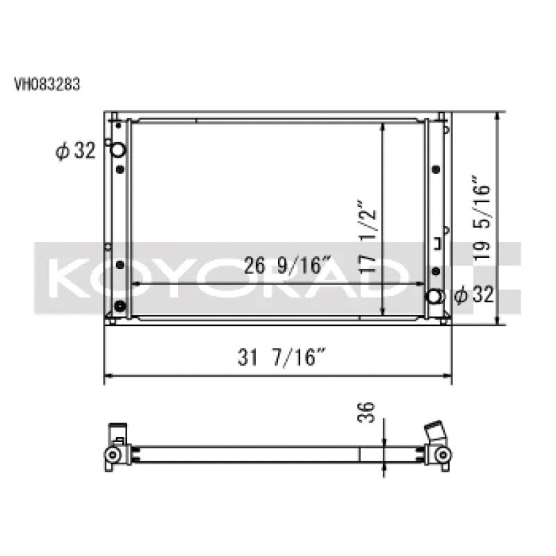 Koyo replacement radiator for 2016-2020 Honda Civic 1.5L models