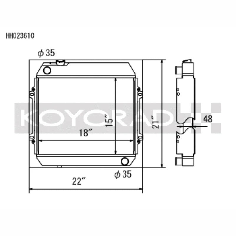 Koyorad HH023610 performance radiator for 1968-1972 Nissan Skyline C10 L20 I6 with manual transmission