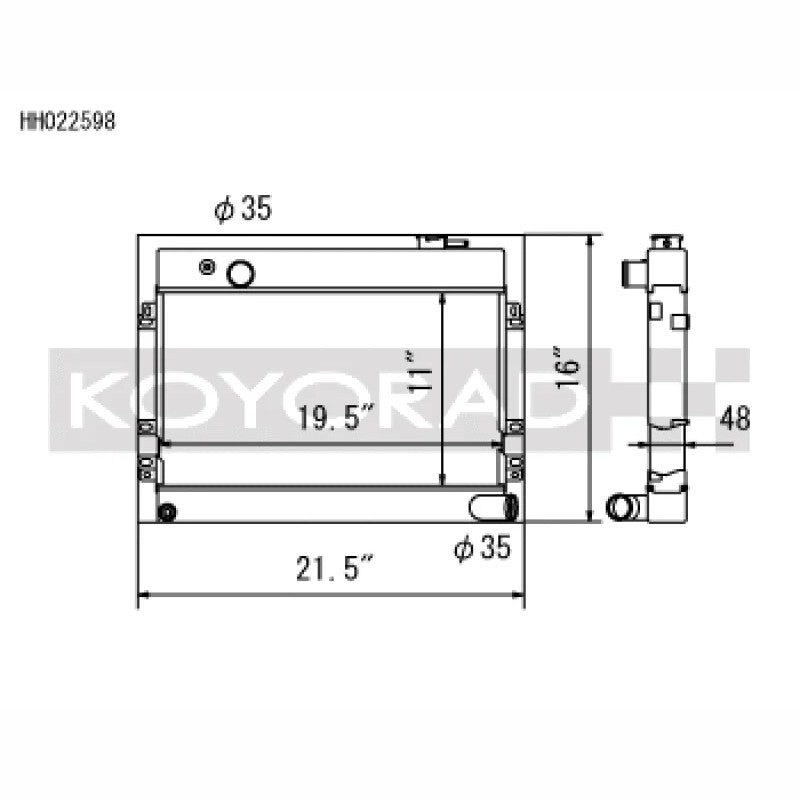 Koyo manual transmission replacement radiator HH022598 for 1968-1973 Nissan 510 with 1.6L engine