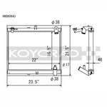 Koyo HH060643 high-performance aluminum radiator for 1989-1991 Mazda RX-7 manual transmission models.
