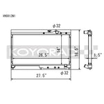 Koyo VH0812N1 aluminum radiator for manual 1994-2000 Honda Civic and del Sol without air conditioning.