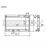 Koyorad HH060644 Racing Series all-aluminum radiator with TIG-welded tanks for FD Mazda RX-7.