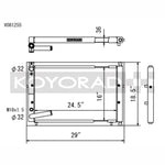 Koyo V081255 N-FLO Dual Pass aluminum radiator for K-Series swapped 1994-2001 Acura Integra.