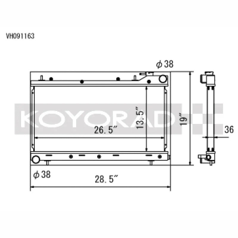 Koyo VH091163 Performance Radiator for 1999-2001 Subaru Forester and Impreza 2.5L engines