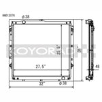 Koyo HH012076 aluminum racing radiator for automatic 2007-2020 Toyota Tundra and Sequoia V8 models.