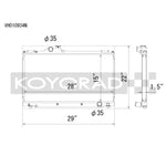 All-aluminum Koyorad Racing Radiator for 2001-2005 Lexus IS300 with manual transmission.