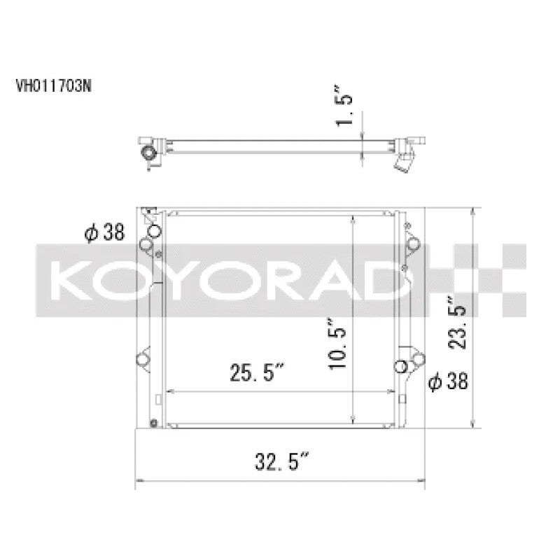 Koyorad all-aluminum performance radiator for 2003-2009 Toyota 4Runner and Lexus GX470 4.7L V8.