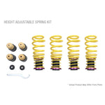 KW H.A.S. height adjustable spring kit featuring yellow coil springs and purple threaded adjusters for Mercedes-AMG GT.