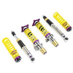 KW V3 Clubsport Inox-Line coilovers with linear race springs and aluminum unibal top mounts for BMW Z4 and Toyota GR Supra.