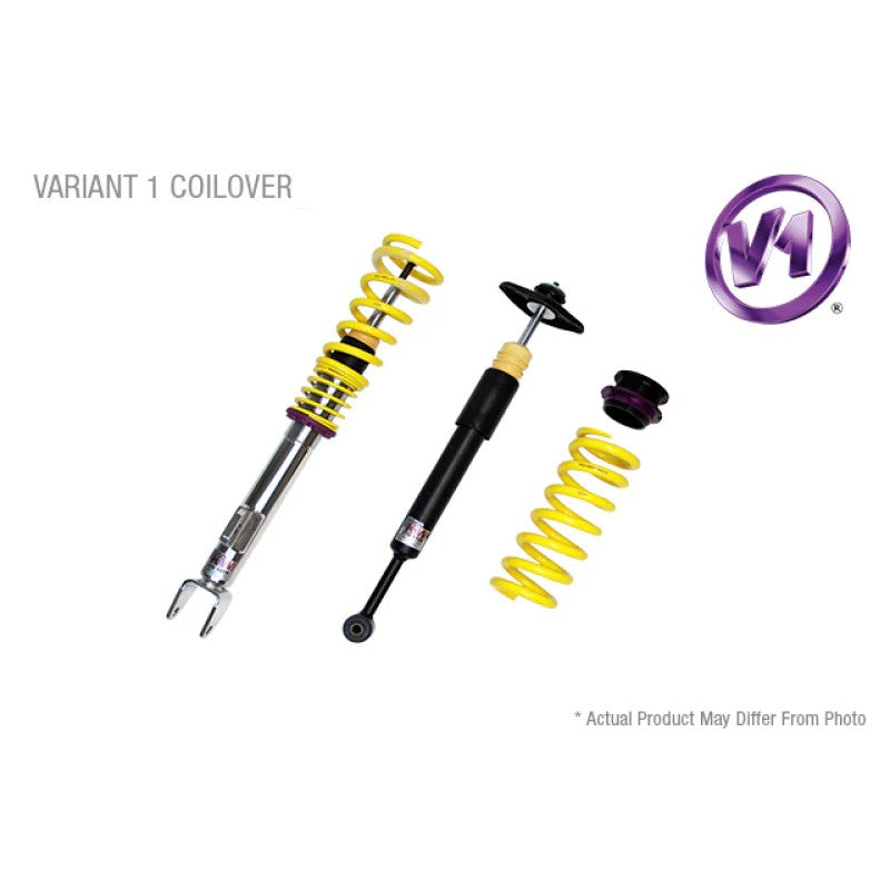 KW V1 Inox-Line stainless steel coilover kit with yellow springs and EDC cancellation modules for BMW 2 Series xDrive
