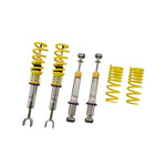 KW V1 Inox-Line stainless steel coilover struts with yellow springs and purple adjustment collars for Audi B5 Quattro