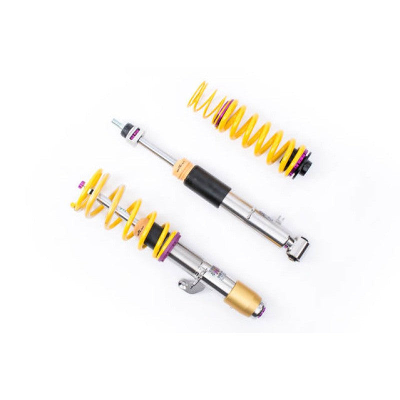 KW V3 stainless steel coilover kit with electronic damper cancellation modules for 2015-2020 BMW M3 F80 and M4 F82.