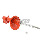 KYB AGX series front left manually adjustable gas strut with adjustment dial and silver finish.