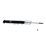 KYB Excel-G nitrogen gas-charged twin-tube rear shock absorber featuring a black finish and reinforced mounting points.