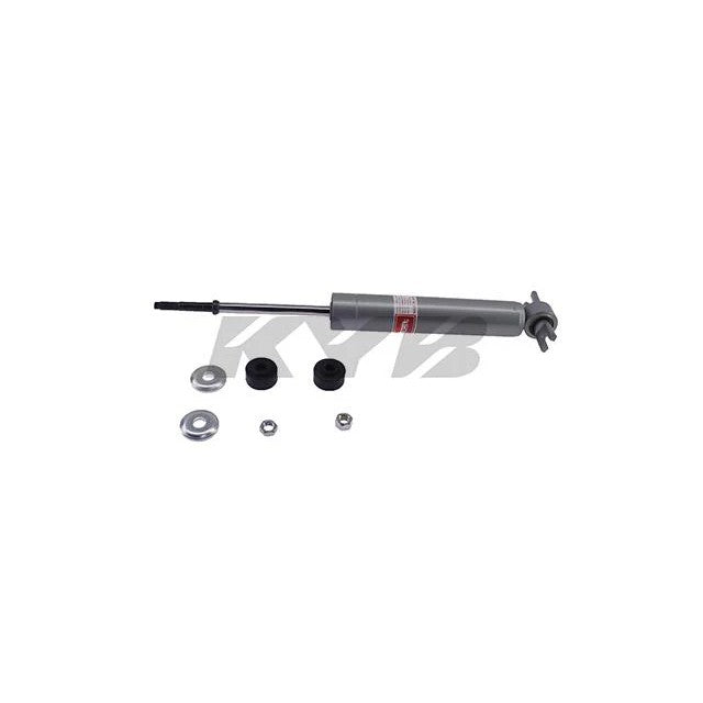 KYB Gas-a-just high-pressure nitrogen monotube shock absorber KG4550 with silver finish.