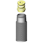 KYB SB113 black plastic bellows strut boot kit with yellow poly foam travel-limiting bumper.