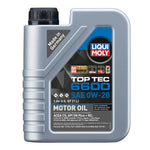 One liter bottle of LIQUI MOLY Top Tec 6600 SAE 0W-20 fully synthetic motor oil