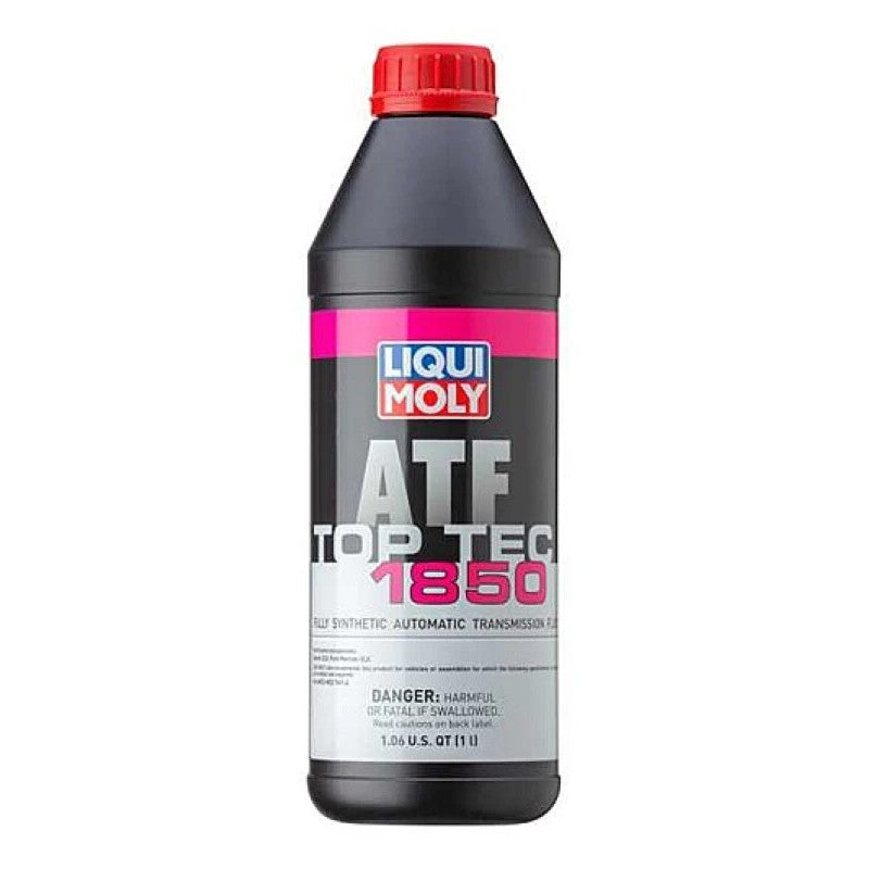 One liter bottle of LIQUI MOLY Top Tec ATF 1850 automatic transmission fluid