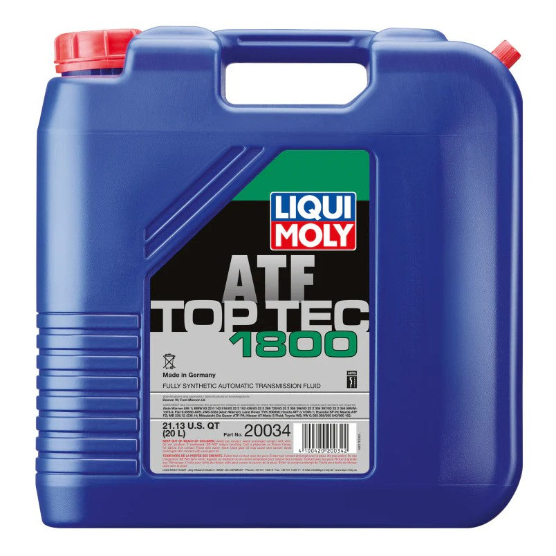 20L blue container of LIQUI MOLY Top Tec ATF 1800 fully synthetic automatic transmission fluid