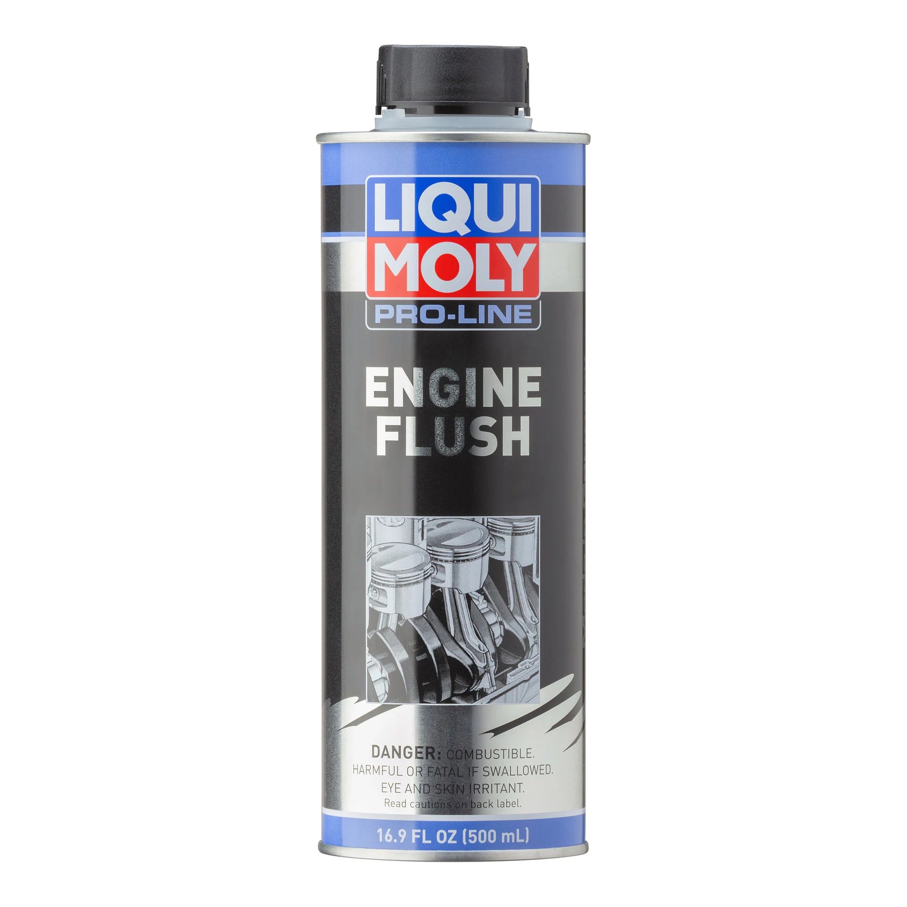 500mL metal canister of LIQUI MOLY Pro-Line Engine Flush additive with integrated pour spout.