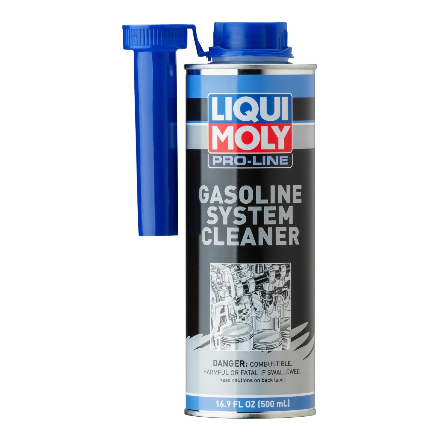 500mL silver metal canister of LIQUI MOLY Pro-Line Fuel Injection Cleaner with blue and white labeling