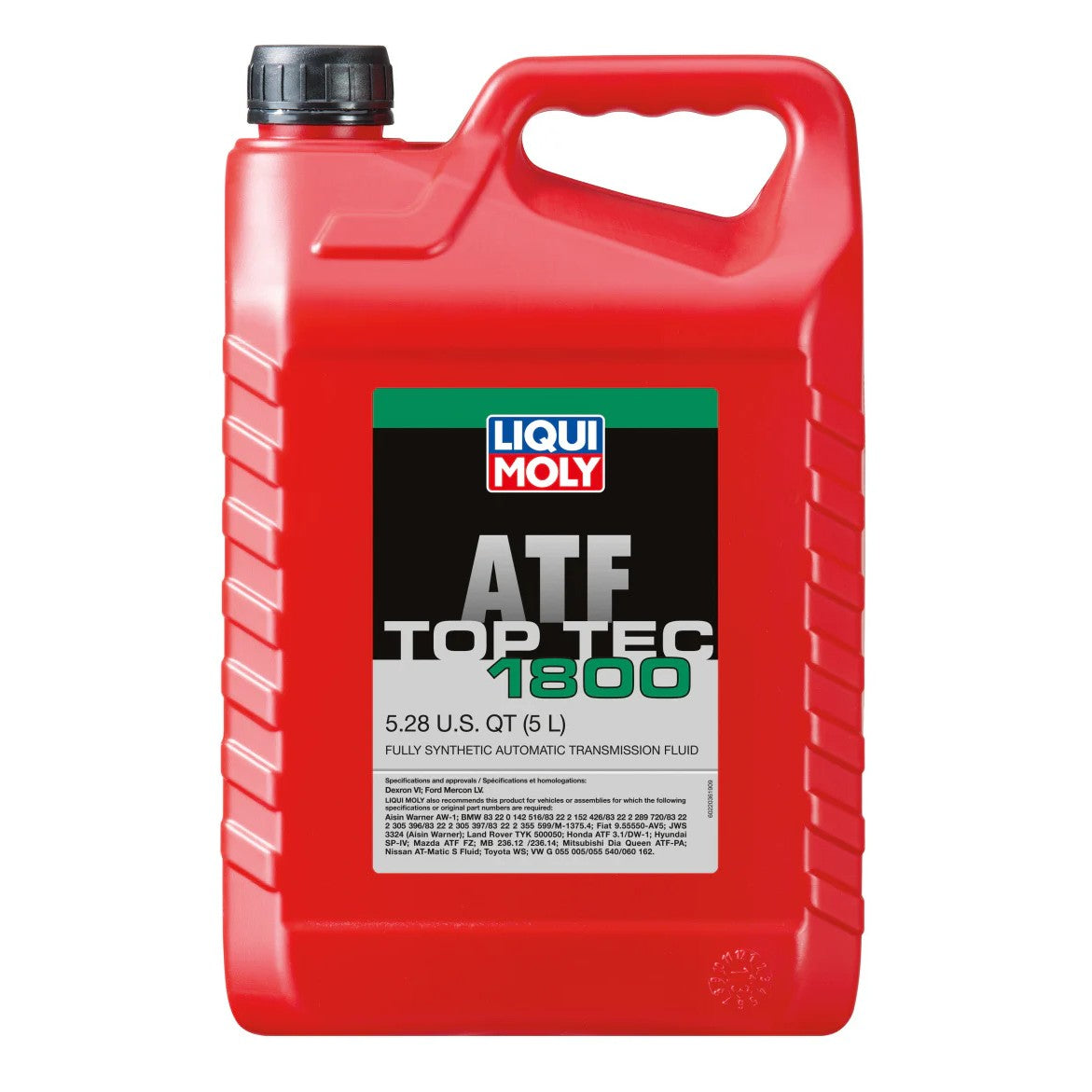 5 Liter jug of LIQUI MOLY Top Tec ATF 1800 fully synthetic automatic transmission fluid