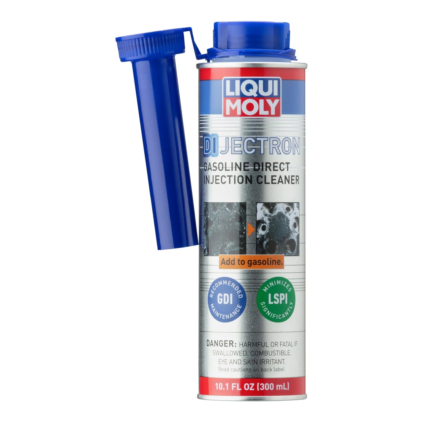 300ml bottle of LIQUI MOLY DIJectron Gasoline Direct Injection additive and GDI fuel system cleaner