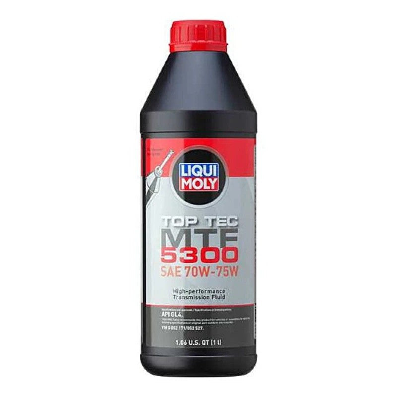 1-liter bottle of LIQUI MOLY Top Tec MTF 5300 70W-75W manual transmission fluid with integrated pour spout
