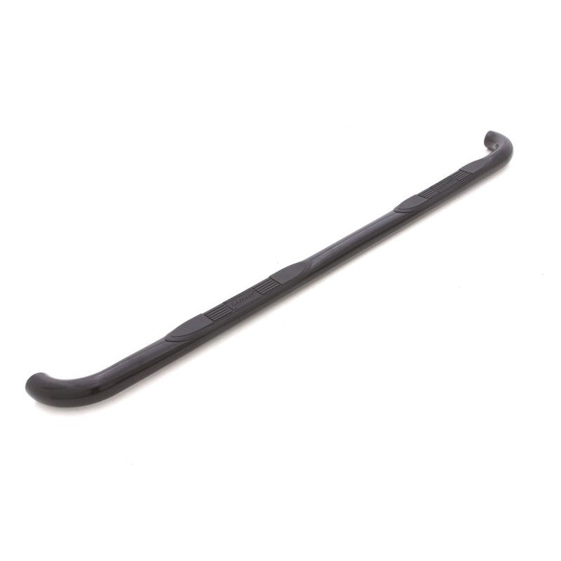 Lund 3-inch round bent black steel nerf bars with non-slip pads for 2004-2008 Ford F-150 SuperCab.
