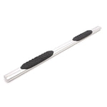 Polished 304 stainless steel Lund 5-inch oval straight nerf bars with black non-slip step pads