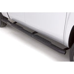 Black Lund 5-inch oval wheel-to-wheel steel nerf bars for 2010-2025 Dodge Ram 2500 and 3500 Crew Cab models.