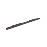 Lund 6-inch oval straight black powder-coated steel nerf bars with extra-wide non-slip rubber step pads.