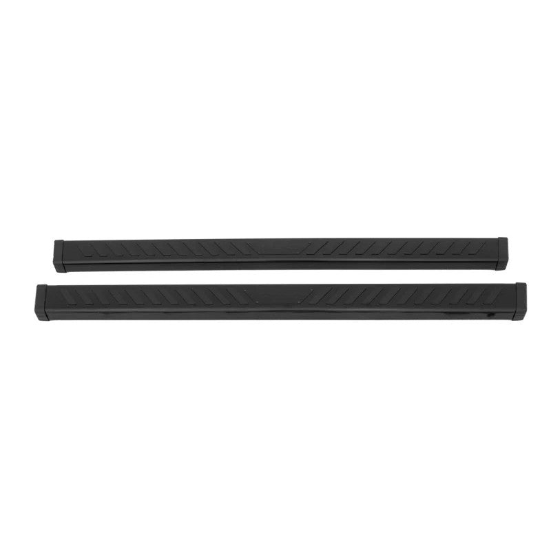 Black powder-coated Lund Summit Ridge 2.0 running boards for 2019-2026 Chevrolet Silverado and GMC Sierra 1500 trucks