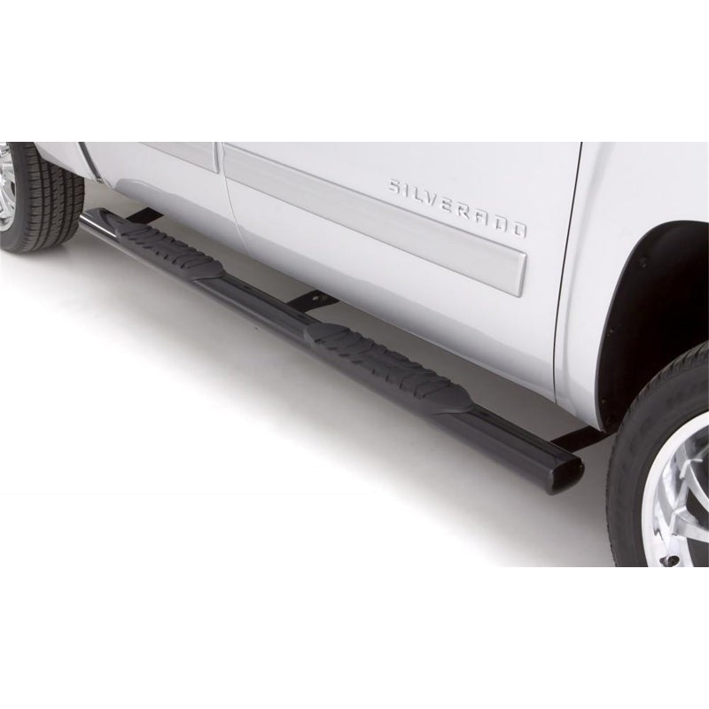 Lund 5-inch black powder-coated steel oval straight nerf bars with non-slip pads for Ram 1500