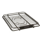 Black powder-coated steel Lund universal roof rack cargo basket with a 39 by 45.125 inch frame.