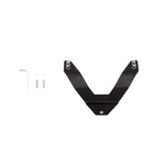 Black powder-coated steel Lund license plate relocation bracket for LED bull bars