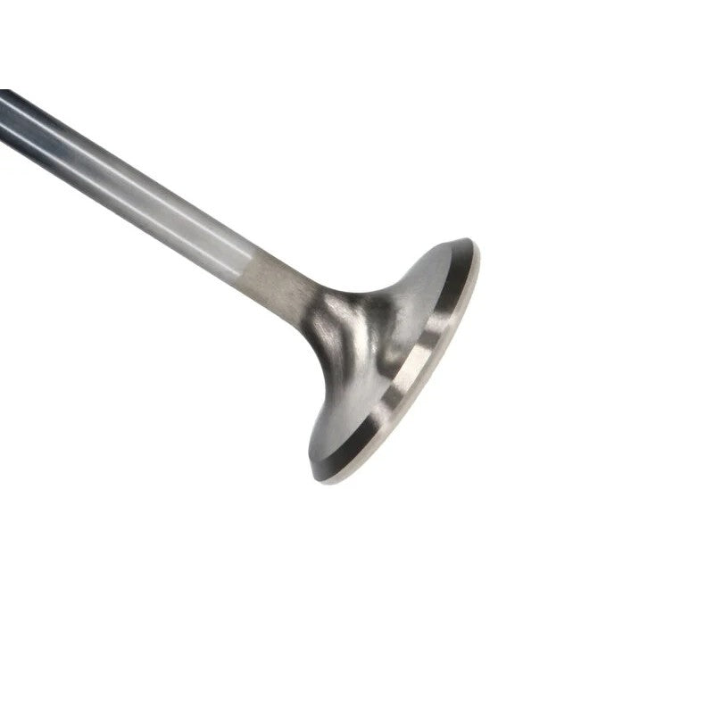 Set of 8 Manley Pro Flo Severe Duty 1.590 inch exhaust valves with swirl polished heads and chrome stems.