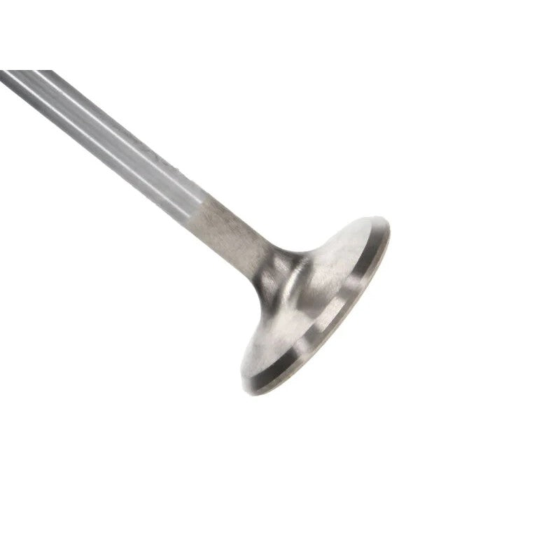 Set of ten Manley Race Master stainless steel exhaust valves with swirl polished heads and chrome stems.