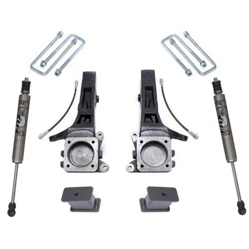 MaxTrac MaxPro Elite 4-inch spindle lift kit with FOX shocks and hardware for Toyota Tacoma 2WD 6-Lug.