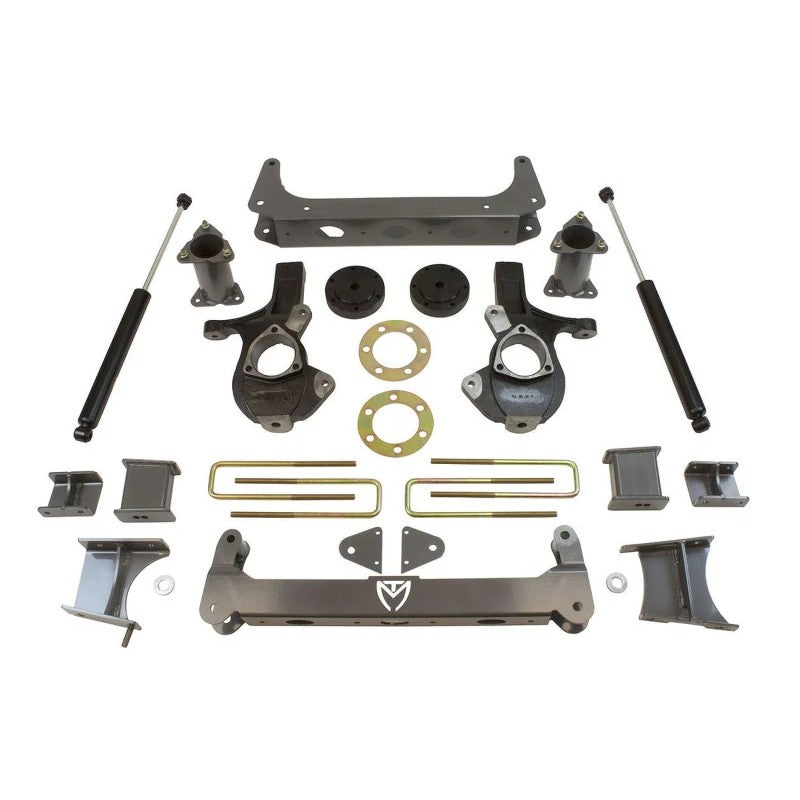 MaxTrac MaxPro 7-inch lift kit with extended knuckles, subframes, differential drops, and twin-tube shocks for GM 1500.