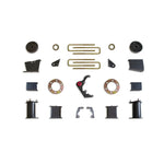 MaxTrac 941370-3 lift kit component box showing strut spacers, differential drop brackets, and mounting hardware.