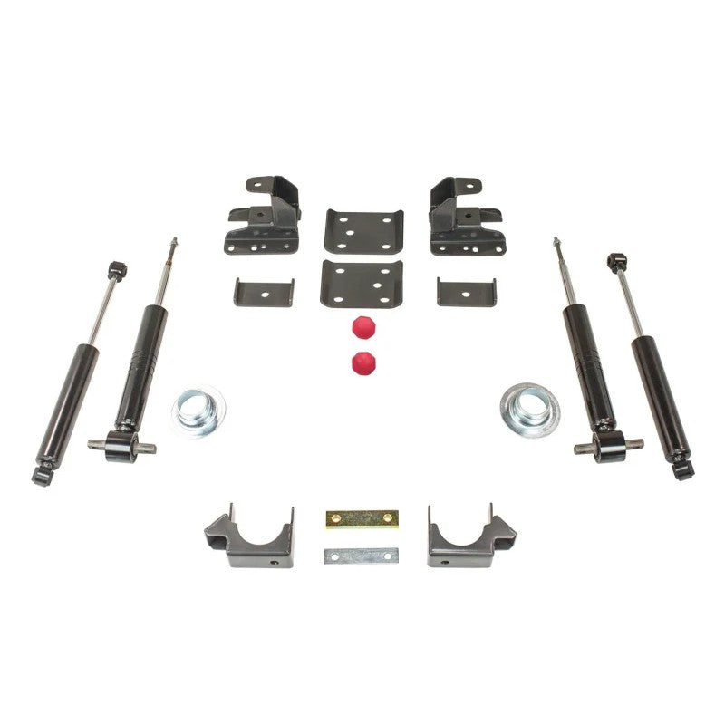 MaxTrac K331335S 3-inch front and 5-inch rear lowering kit components for 2007-2018 GM 1500 trucks.