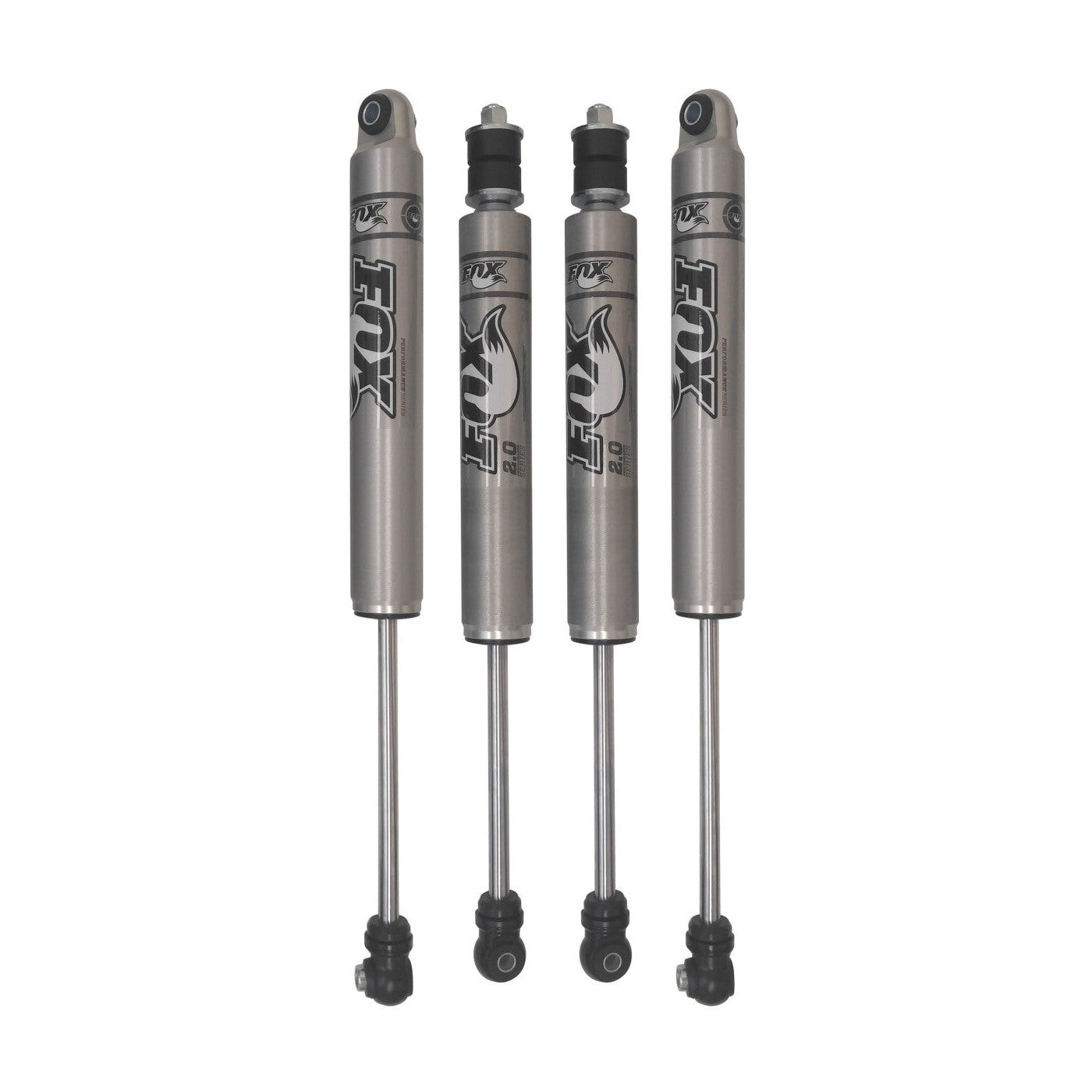 Set of four MaxTrac FOX 2.0 Performance Series aluminum body shocks for 3-inch lifted Jeep Wrangler JK