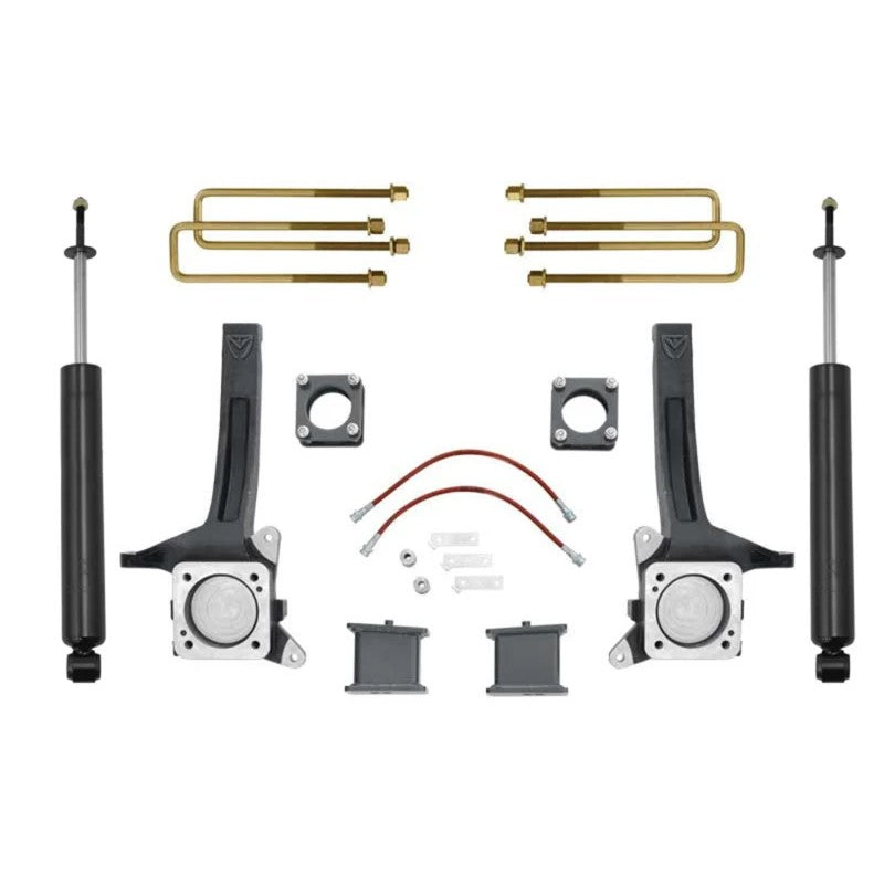 MaxTrac MaxPro 6-inch front and 4-inch rear spindle lift kit with twin-tube shocks for 2007-2021 Toyota Tundra 2WD