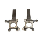 Black e-coated ductile steel front steering knuckles for 2007-2021 Toyota Tundra 4WD lift kit.