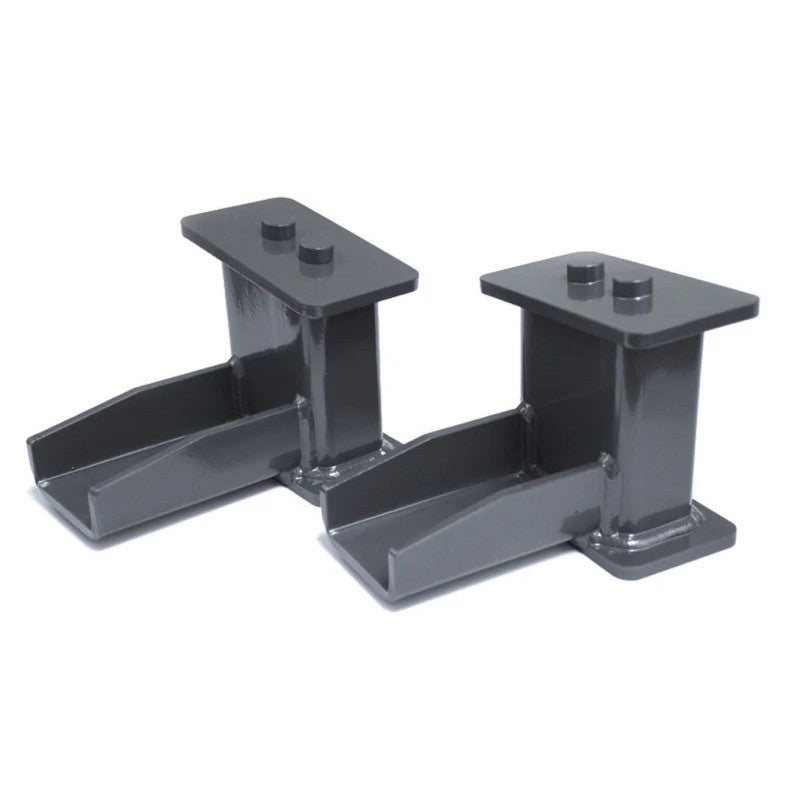 Pair of MaxTrac 5-inch grey powder-coated fabricated steel rear lift blocks for 2004-2025 Ford F-150.