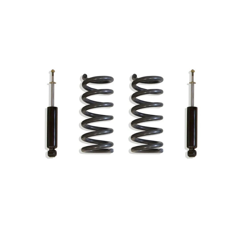 MaxTrac 2-inch front lowering kit featuring grey powder-coated coil springs and matching front shocks for Ram 1500.