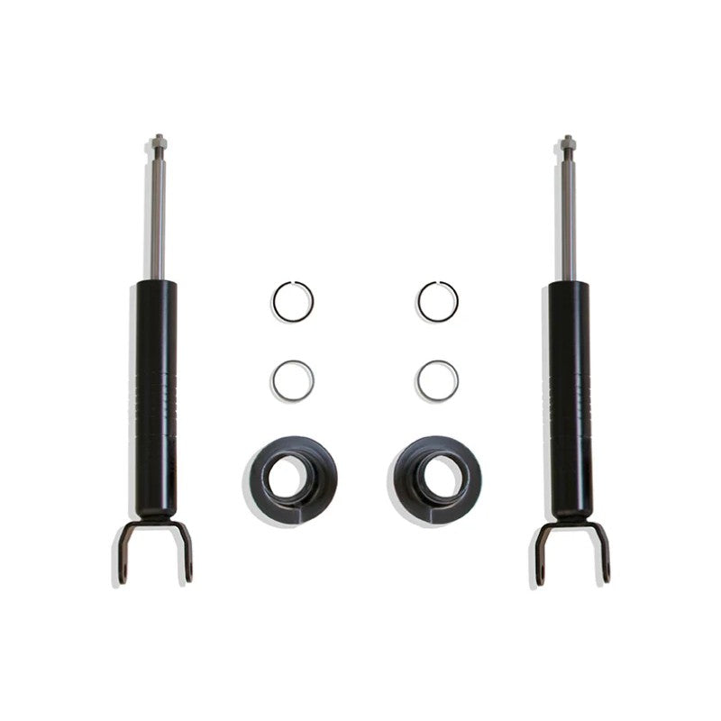 MaxTrac black front adjustable lowering struts with coil seats and retainer clips for 2009-2025 Ram 1500.
