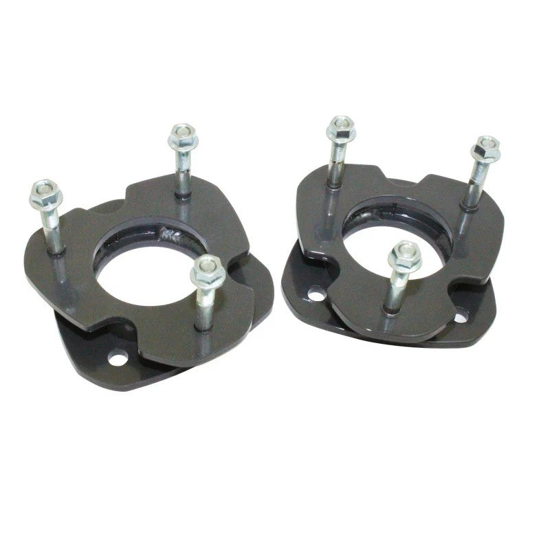 Pair of MaxTrac grey powder-coated 2-inch front leveling strut spacers with mounting hardware for 2009-2014 Ford F-150.